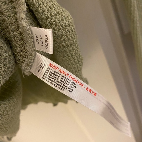 Medium Green Urban Outfitters Long Sleeve V-Neck Knit Top - Picture 4 of 5